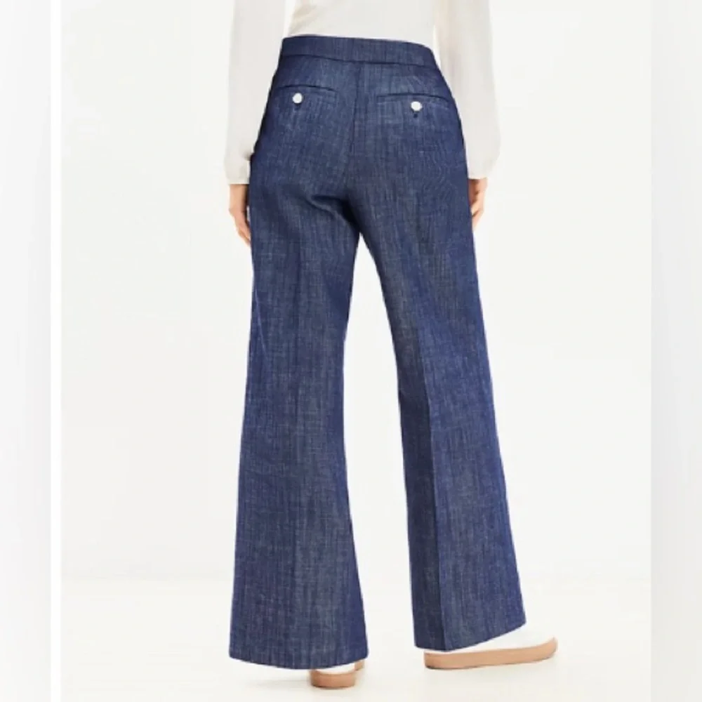 LOFT Curvy Mariner Trouser Pants in Refined Denim Size 12 - Picture 3 of 8